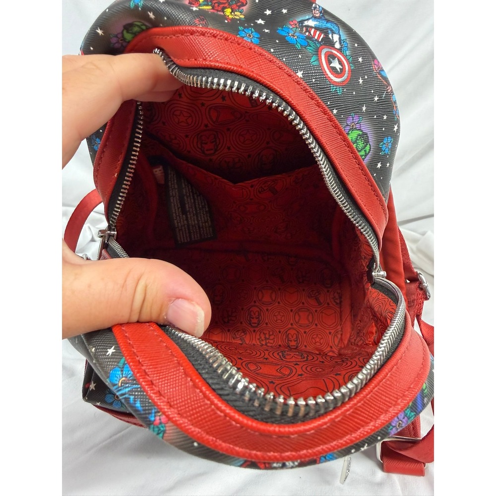 Loungefly Marvel Avengers Tattoo Floral Mini Backpack - Picture 11 of 12